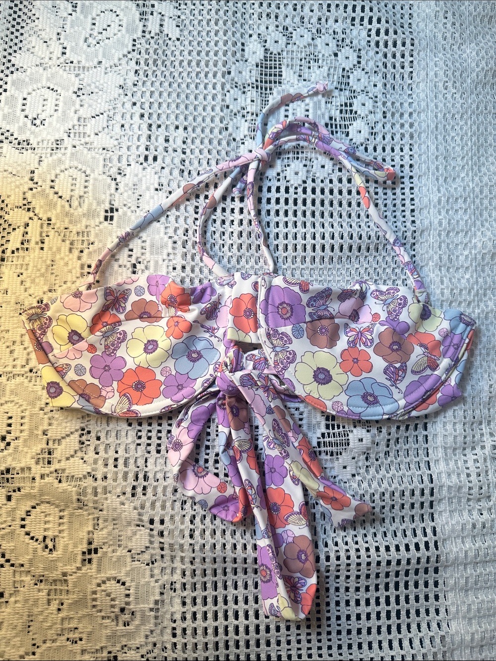 Frankie’s Bikinis Cielo Underwire Bikini Top Mariposa Floral Butterfly Print